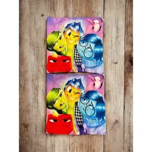 Set of 2 Disney Pixar Inside Out Emotions Plush Throw Pillow Covers Case 18"x18"